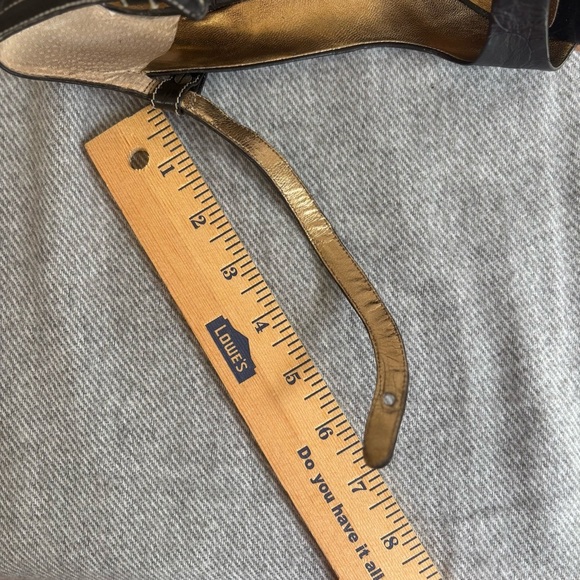 Nine West Studio Black Leather Peep Toe Heels Size 8 Mary Jane Pumps - Picture 14 of 14